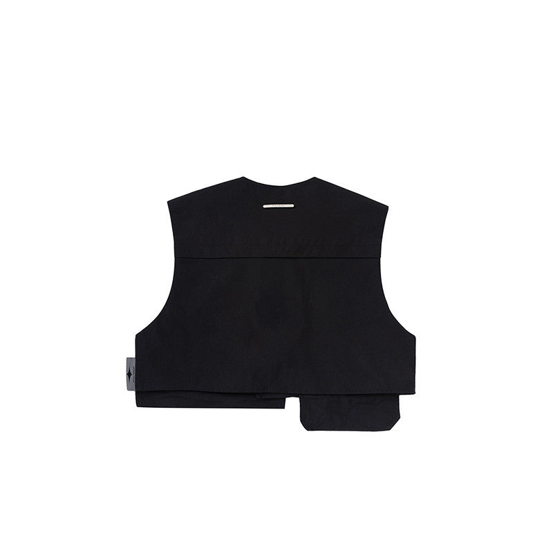 High Street Hip-hop Vibe Style Dark Multi-zip Sleeveless Waistcoat Summer